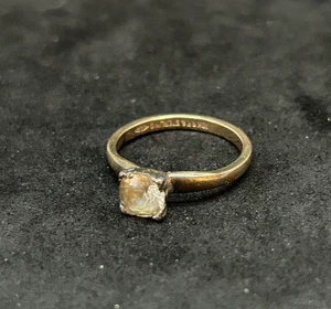 Anello 10 carati GF 925 sterling 6,3 mm zirconi fascia 2 mm misura 7,5 - 2,27 g - Foto 1 di 3