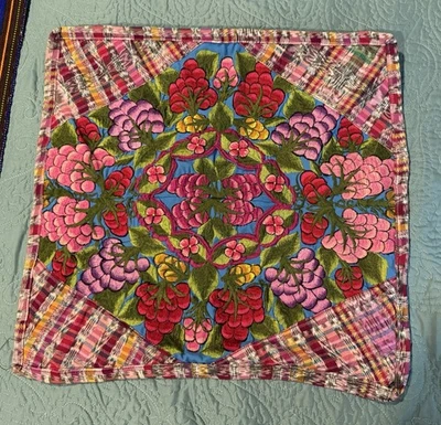 Funda de Almohada Guatemala Tribal Flores Chakra Retazos Nuevo Algodón Huipil Rosa Foto 1 de 4
