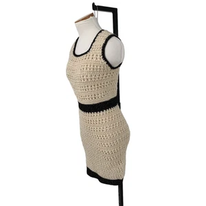 Vintage 70's Crochet Dress Ivory Small Authentic Hand Made - Picture 1 of 6