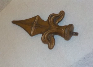 Fleur de Lis Metal 2-PC Drapery Rod Finial Set 4.5" FLAG TOPPER ?????????? - Picture 1 of 3