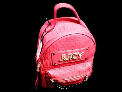 Mochila Juicy Couture Track Star Carmesí Mini Bolso Acolchado Logo Nuevo Foto 1 de 3