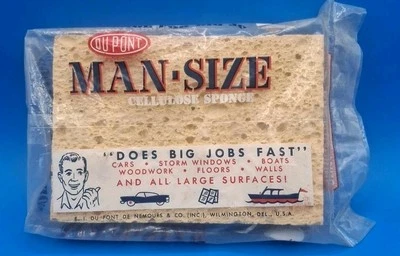 Nuevo de Lote Antiguo Sellado De Colección DuPont TAMAÑO HOMBRE Esponja de Celulosa Para Coches Barcos Tormenta Ventanas EE. UU. Foto 1 de 4