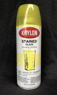 Krylon Stained Glass Canary Yellow Spray Paint 11.5 oz DIY Indoor New #9035 HTF - Image 1 of 4