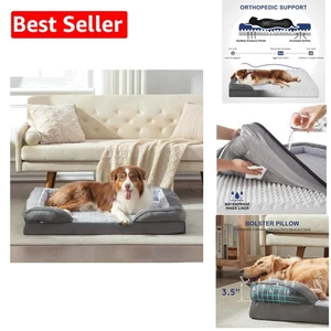 Orthopedic Pet Sofa for Large Dogs - Soft, Washable Cover with Bolster Support - Picture 1 of 10