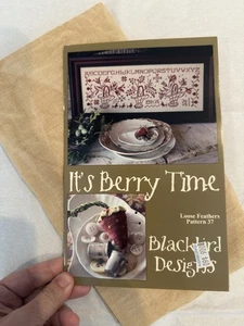 Blackbird Designs IT’S BERRY TIME Cross Stitch Pattern No 37 and Fabric - Picture 1 of 7
