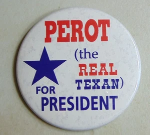 Ross Perot 1992 Texas campaign pin button political - Picture 1 of 1