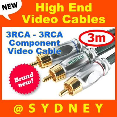 High-end NEOTECH Origin 3m 3RCA-3RCA RGB Component Video Cable Lead Gold Plated - Image 1 of 2