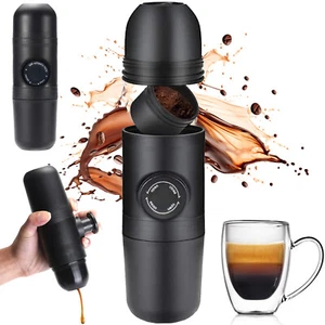 Handdruck Kaffeemaschine Tragbare Mini Manuelle Kaffee Maker Espressomaschine DE - Bild 1 von 12