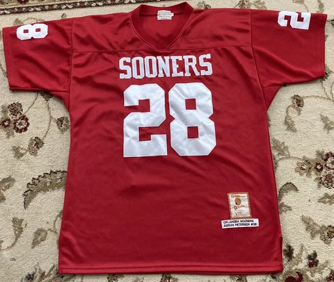Vintage Gridiron Greats Adrian Peterson Oklahoma Sooners #28 Red Jersey Men's 52 Cover