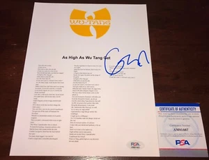 GZA Wu Tang Clan Forever As High As Wu Tang Gets Signed Lyric Sheet PSA RARE - Picture 1 of 1