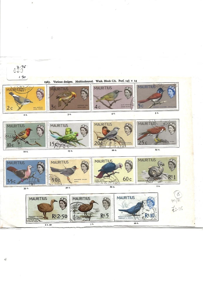 МАВРИКИЙ (4040) QE11X SG317-331 ПТИЦЫ ISSUS ПОЛНЫЙ НАБОР ИЗ 15 ПРЕКРАСНО Б/У КОМПАКТ-ДИСКОВ - Изображение 1 из 1