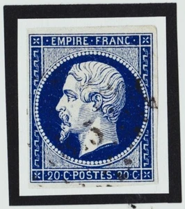 REF AXVI -12 N°:14Aa VARIETE : TIRAGE DU BLEU FONCE INTENSE tirage de 1856 - Picture 1 of 1