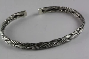 DESIGN SILBER ARMREIF GEFLOCHTEN BIKER SILBERARMREIFEN 925 ECHT SILBER / 367 - Picture 1 of 5