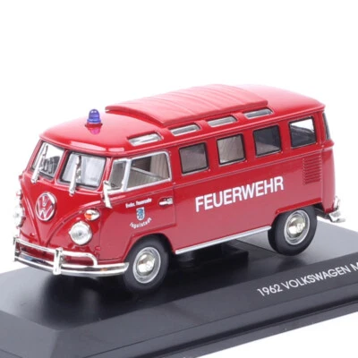 1/43 1962 VW microbus fire truck bus Diecasts Toy Vehicle police car toy model - Image 1 of 4