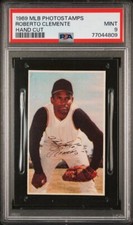 1969 Roberto Clemente PSA 9 MLB Photostamps Hand Cut Rare Card Vs. 69 Topps $3K