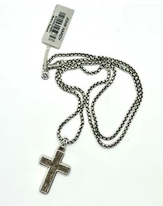 JOHN HARDY Classic Chain Sterling Silver with Precios Stones Cross Pendant # 54 - Picture 1 of 10