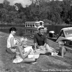 Picknick Riverside, Silver Springs, Florida - um 1950 - Vintage Fotodruck - Bild 1 von 1