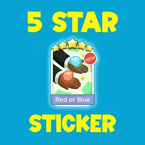 RED OR BLUE - 5 STAR STICKER MONO GO - Picture 1 of 1