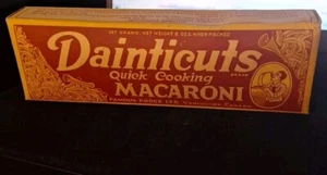 Vintage Dainticuts 8oz Quick Cooking Macaroni 1950s - Vancouver Canada Famous Fd - Picture 1 of 18