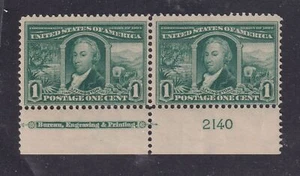 1904 Louisiana Purchase 1c green Sc 323 plate number & imprint MLH OG (VJ - Picture 1 of 2