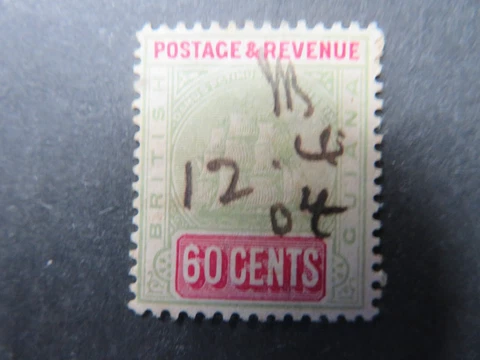 1903 British Guiana 60c Green & Rosine SG238 Cover