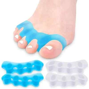 1 paio di separatori per dita dei piedi in gel in silicone regolatore cura rosa - Foto 1 di 5