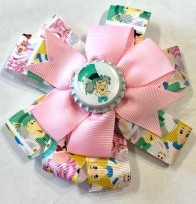 Красивый Безумный Шляпник от Алисы в Стране Чудес Вдохновленный бант для волос для девочек. - Изображение 1 из 3