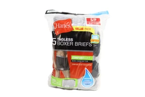 Hanes Men's Boxer Briefs 5pk - Black/Gray Size S/P 28-30" Black/Grey - Picture 1 of 4