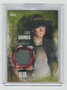 WALKING DEAD SEASON 5 CHANDLER RIGGS/CARL GRIMES SHIRT RELIC CARD #/25!! 