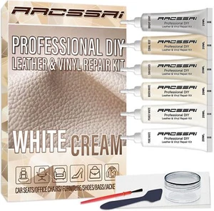 Cream Leather Repair Kit for Furniture, Car Seats, Sofa, Jacket and Purse, PU - Picture 1 of 7