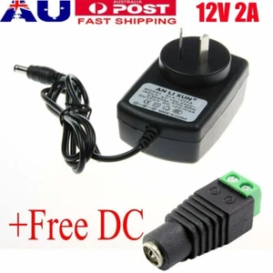 AC/ DC 12V 2A LED Power Supply Charger Adapter for LED Strip Lights CCTV Camera - Picture 1 of 21