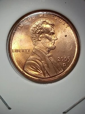 2005 Denver Lincoln Cent With Raised Cheek And Eyebrow Error. Also Doubling... - Image 1 of 4