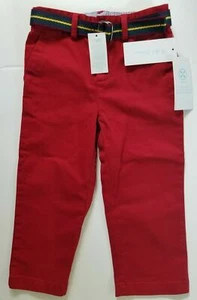 Ralph Lauren Baby Jungen Stretch-Chinohose mit Gürtel rot Größe 3 Monate & 24 Monate - Bild 1 von 4