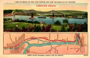 COLUMBIA RIVER LONGVIEW BRIDGE between Washington and Oregon, Columbia River Hwy - Picture 1 of 2