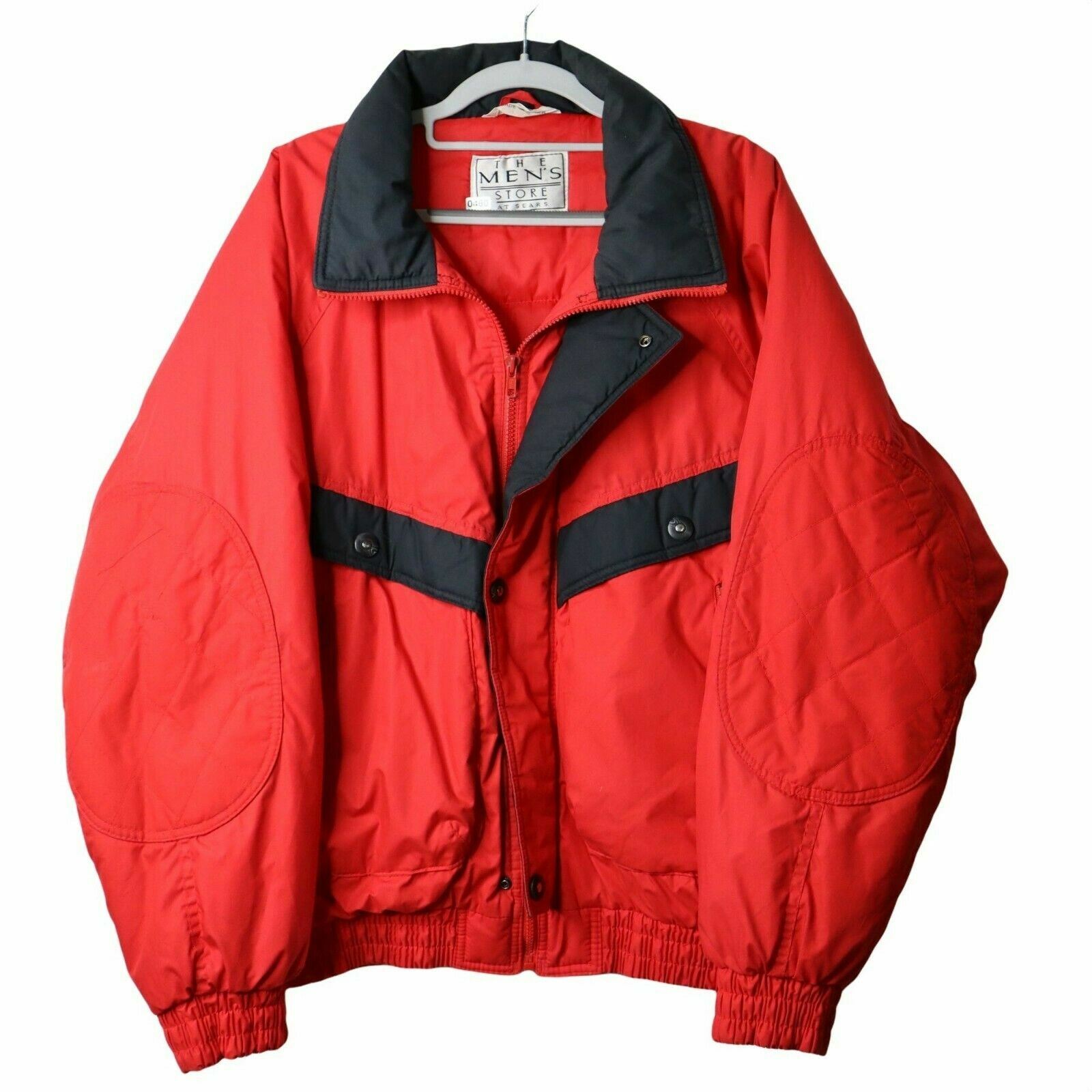 Red Puffer Coat Bomber Jacket Mens 