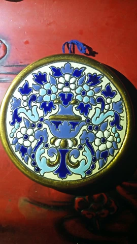 Sevillarte 4" Decorative Porcelain Wall Plate Hand-Painted Enamel & 24K Gold Cover