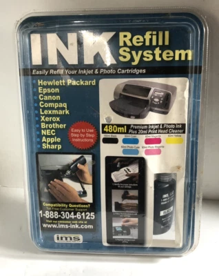 IMS Ink Refill System Inkjet Printers Photo Cartridges Compatible SEALED NEW - Image 1 of 3