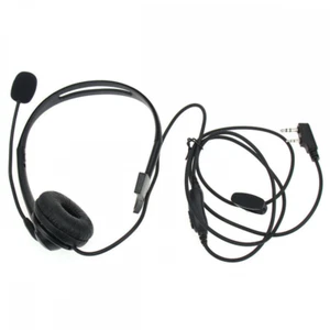 New Walkie Talkie Microphone 2Pin PTT Mic Headphone Headset For KENWOOD BaoFeng - Picture 1 of 4