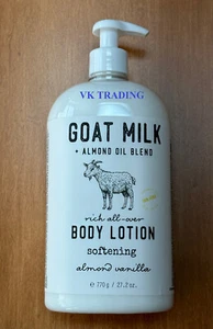Home & Body GOAT MILK ALMOND OIL Softening BODY LOTION Almond Vanilla 27 oz - Picture 1 of 3