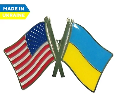 США американская Украина дружбы флаг шляпа крышка лацкан заколка - Изображение 1 из 4
