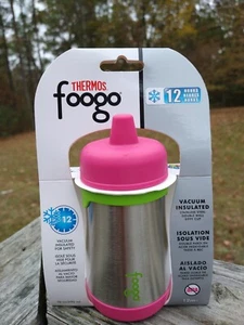 Thermos Foogo Stainless Steel Vacuum Insulated Double Wall Sippy Cup 10oz 12m+ - Picture 1 of 3