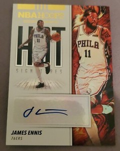 2019-20 Panini NBA Hoops Hot Signatures James Ennis #HS-JEN Auto