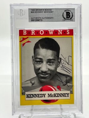 Kennedy McKinney 1993 Brown's Boxing #48 Signed Autograph Beckett BAS *13 - Image 1 of 2