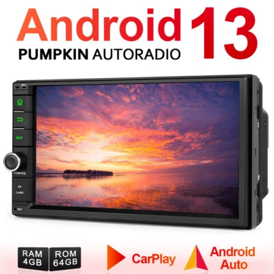 Pumpkin 7" Android 13.0 Autoradio 2 DIN GPS Navi 4GB 64GB Carplay Bluetooth WiFi - Bild 1 von 4