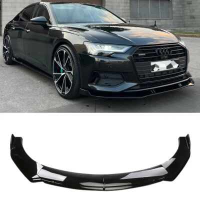 For Audi  A3 A4 A5 A6   Front Bumper Lip Spoiler Splitter Glossy Black - Image 1 of 4