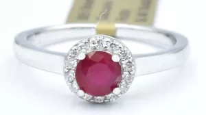 GENUINE 0.92 Cts RUBY & WHITE SAPPHIRE RING .925 Silver - NEW WITH TAG - Picture 1 of 3