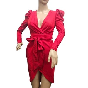 Fashion Nova Owning This M9ment Mini Dress In Tomato Red Long Sleeve - Picture 1 of 5