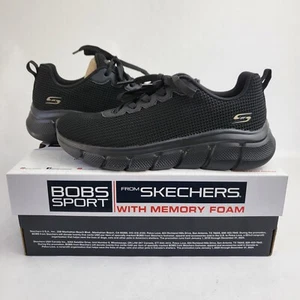 Skechers Bob Sport Womens Size 6 Visionary Essence Black Tennis Shoes - Picture 1 of 12