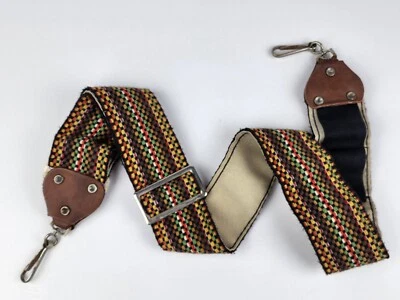 Vintage Hippie 2”x31" Camera Shoulder Strap 1970s Adjustable Film Carrier Knit - Image 1 of 4