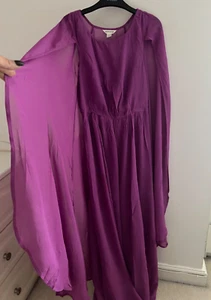 Monsoon Chiffon Maxi Dress UK 8 With Attached Shawl Cover Up Kaftan - Picture 1 of 10